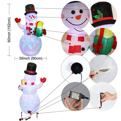 5ft Inflatable Snowman